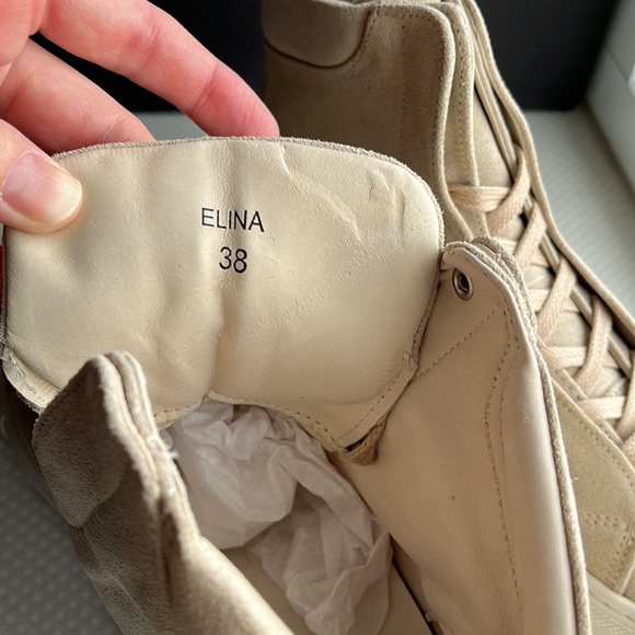 NWT - Women's Filippa K Elina High Sneaker / Sand Suede / Size 38 or 8US - Picture 8 of 13